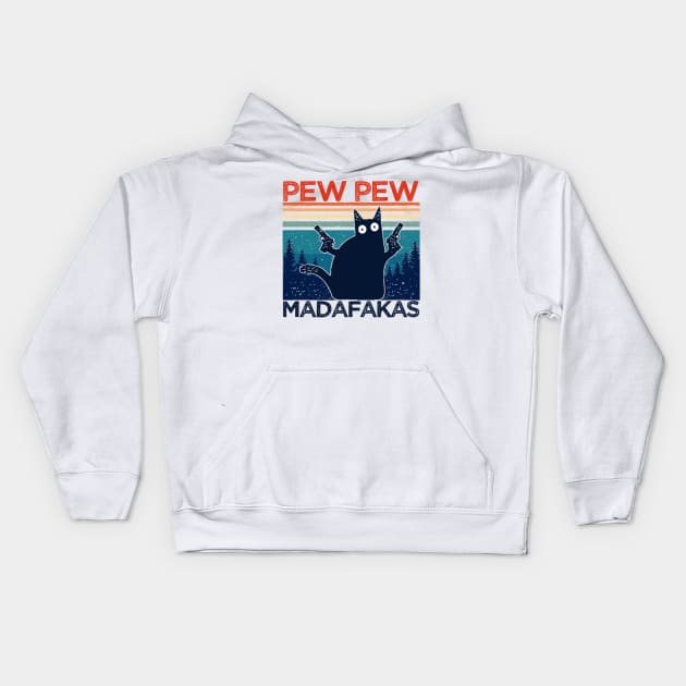 Pew Pew Cat Kids Hoodie by CRE4TIX